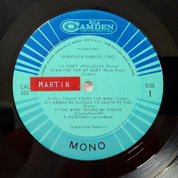 Hawkshaw Hawkins LP Hawkshaw Hawkins Sings on RCA Camden VG/VG+ Country Mono - Picture 3 of 4